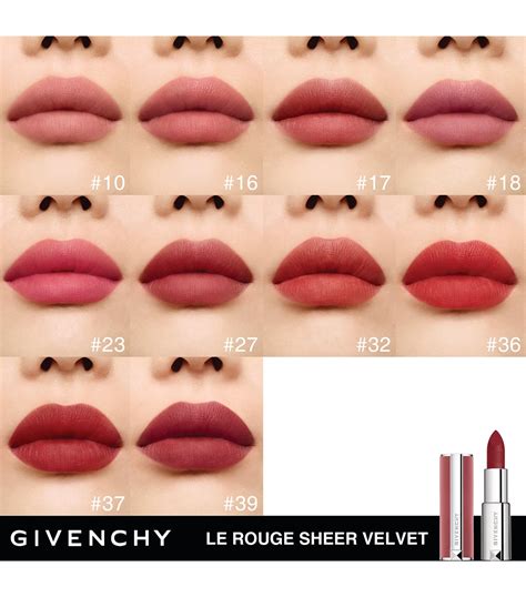 givenchy le rouge sheer velvet lipstick|givenchy sheer velvet lipstick 18.